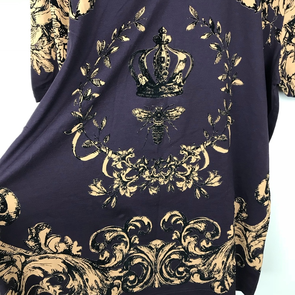 Dolce & Gabbana Purple Crown & Bee T-shirt RARE B3 - Picture 5 of 8